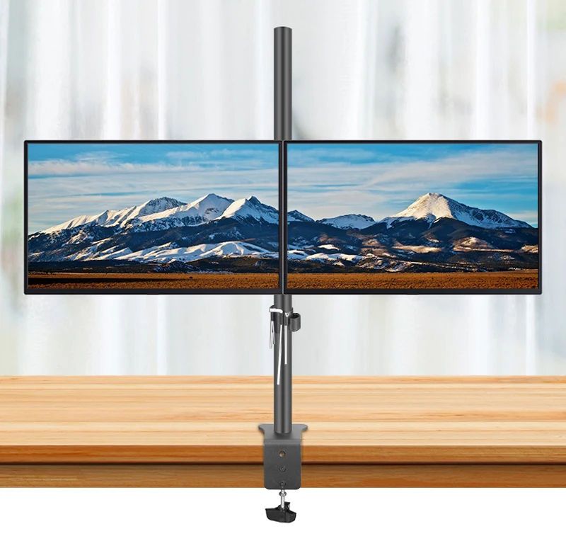 DL-T902-280II Soporte Monitor Dual Escritorio Brazo Plegable Resistente - imagen 2