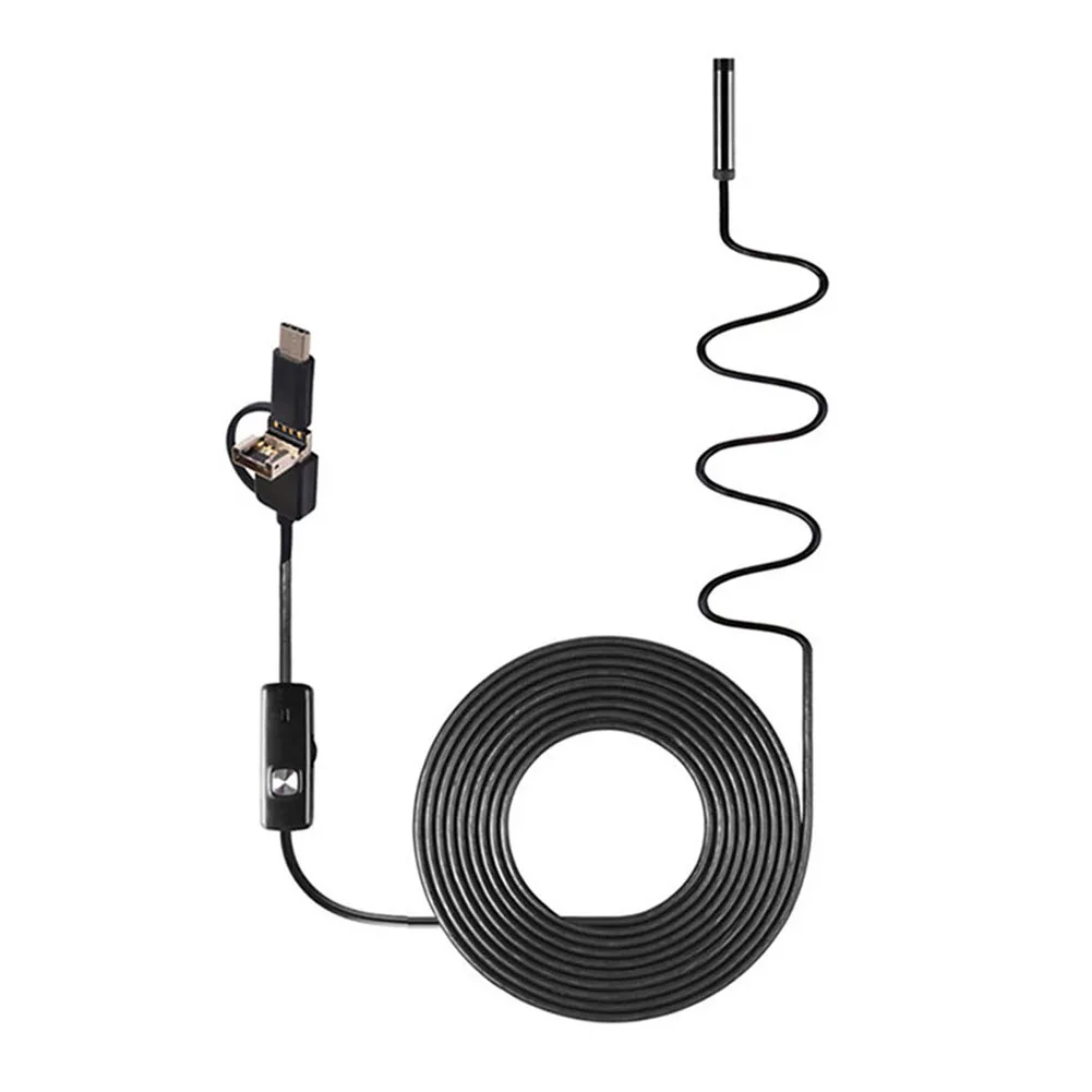 

130W Pixel Industrial Borescopes Adjustable Light Source Built-in LED Lighting 10M Waterproof Usb Borescope 5.5MM Lens Diameter