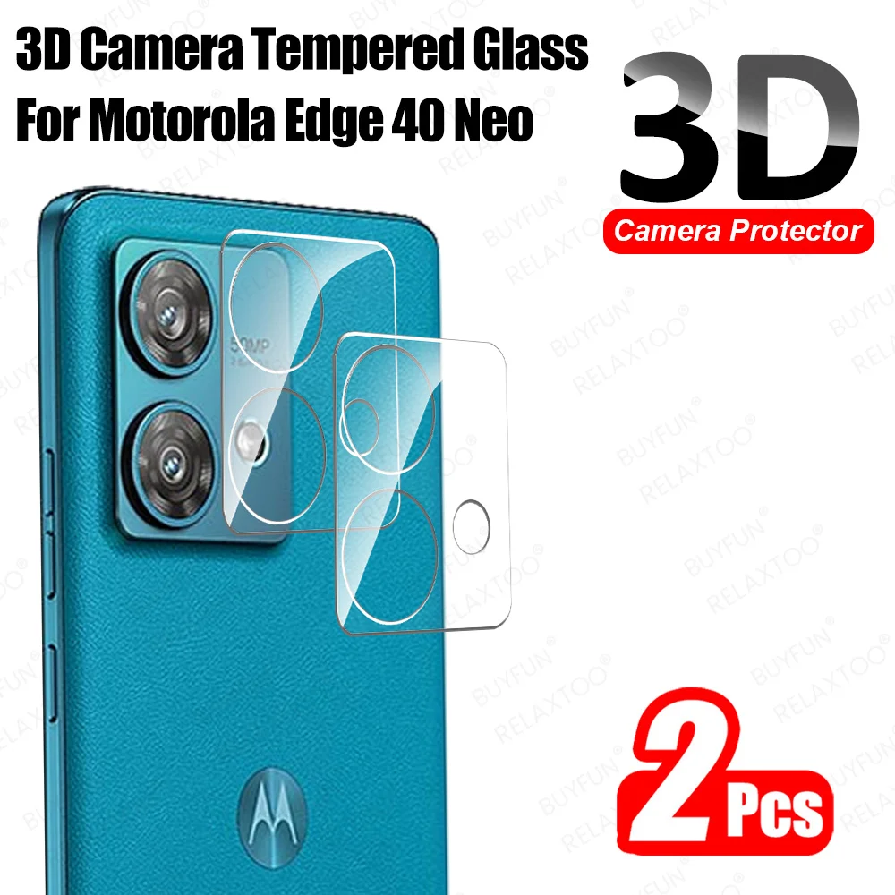 2Pcs 3D Back Clear Camera Protector Glass For Motorola Edge 40 Neo 50 Fusion Moto Edge50 Ultra 5G  HD Lens Cap Case Cover Film