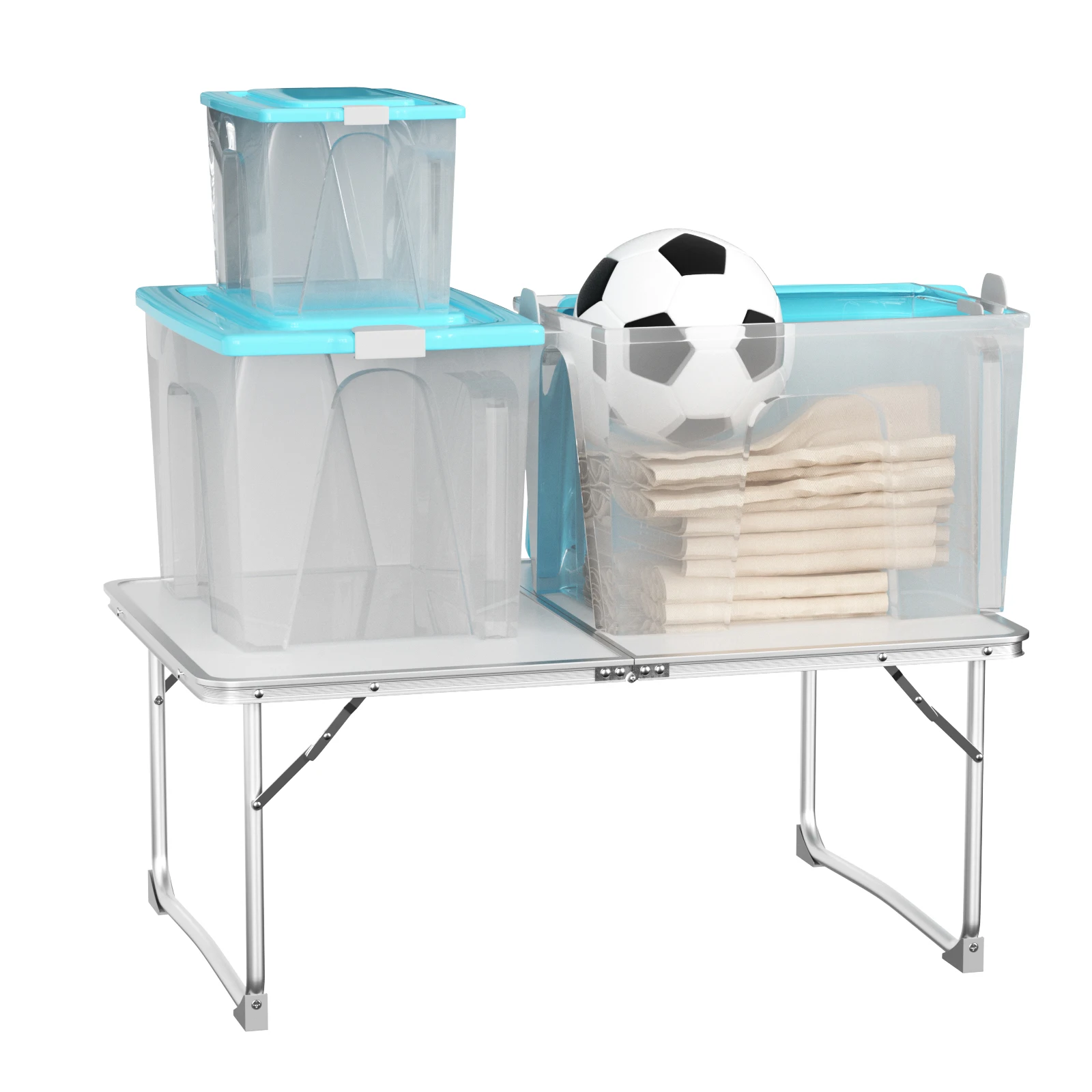 Kleiner klappbarer Picknick-Camping-Tisch, leichter faltbarer Garten-Hinterhof aus Aluminium, tragbarer Grill tisch, 60x40x26cm Tisch