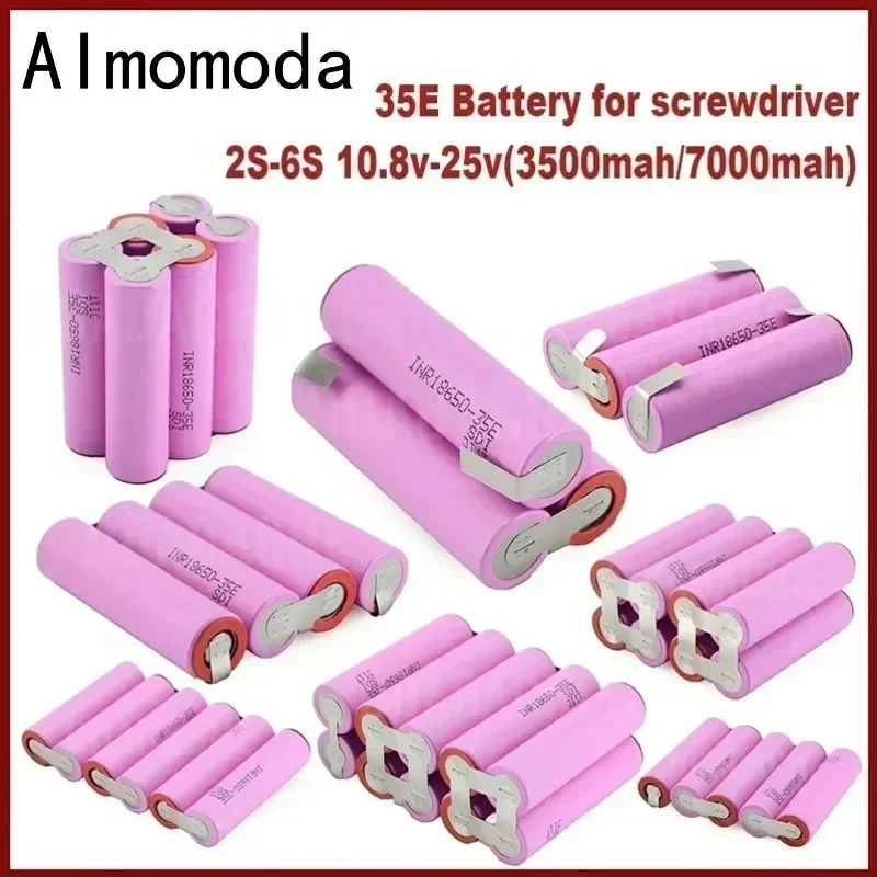 

new 20A 18650 35E 3500mAh 7000mAh 3S 4S 5S 6S 8S 7.4V 12.6V 14.8V 18V 25.2V 29.6V for Screwdriver Batteries Weld Battery Pack