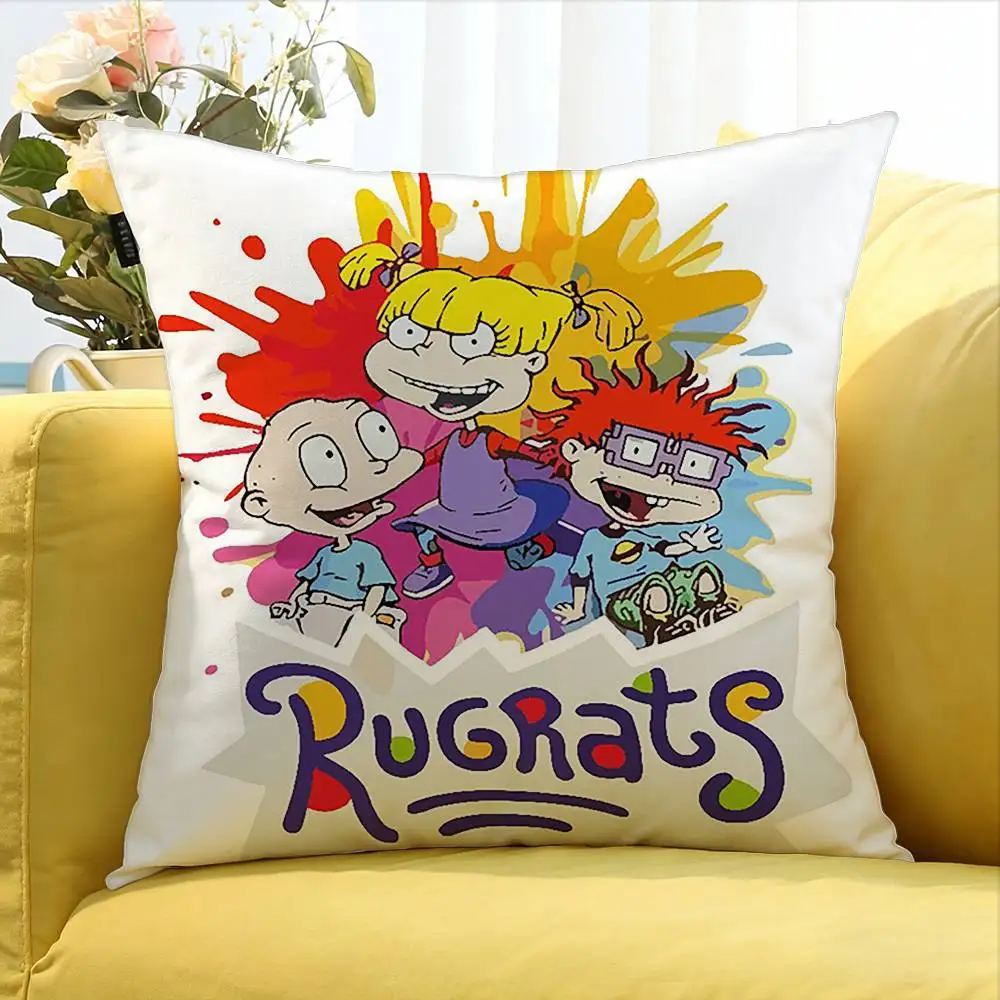Cute cartoon Rugrats   Various Sizes Square Pillow Case For Car Home Bedchamber Decor