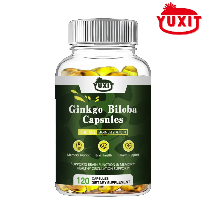 

YUXIT Organic Nutricost Ginkgo Biloba 500mg, 120 Capsules - Extra Strength Ginkgo Biloba Extract - Gluten Free