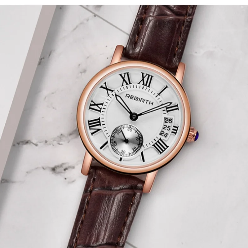 Renascimento 2012 marca original escala romana dial relógio de quartzo para mulheres moda elegante vida à prova dwaterproof água senhoras relógios