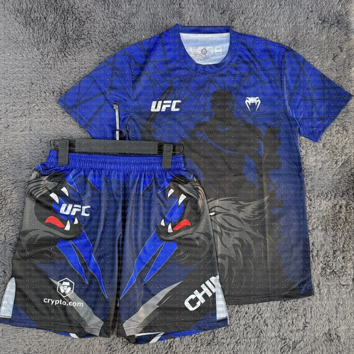 

Khamzat Chimaev MMA Boxing Battle Athletic Wear Men's Breathable Quick Dry T-shirt Shorts Set for Wrestling Running Sweat Absorp