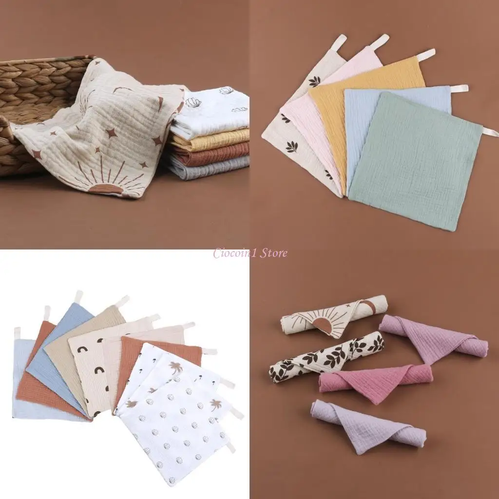 

Y1UB 10PCS Детро полотенце набор высокопоглощающих платок новорожденного для новорожденного полотенце Мягкая оребая ткань