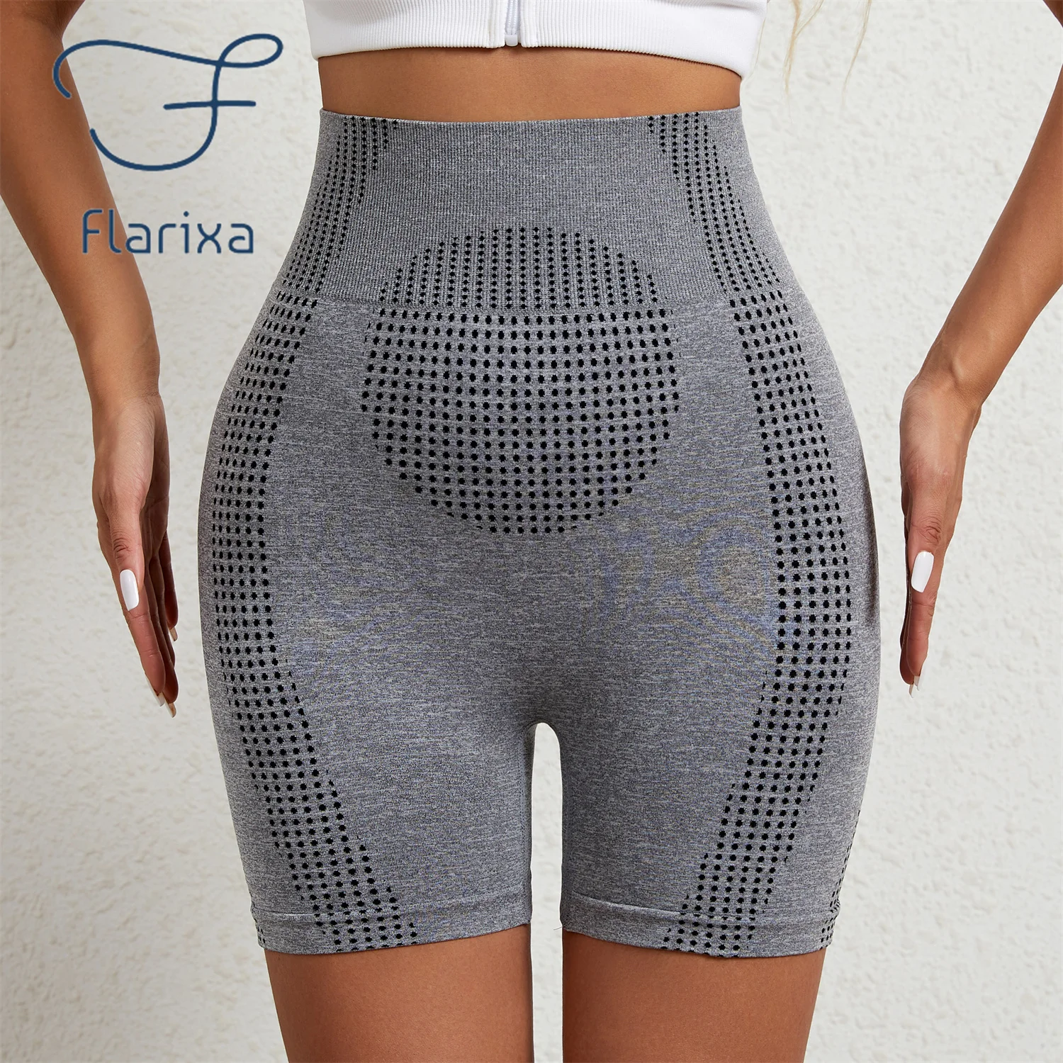 Flarixa 1/2/3 Stück Damen-Sportshorts, nahtlos, Body Shaper, hohe Taille, Bauchkontrolle, Yoga, schnell trocknend, Laufen, Radfahren