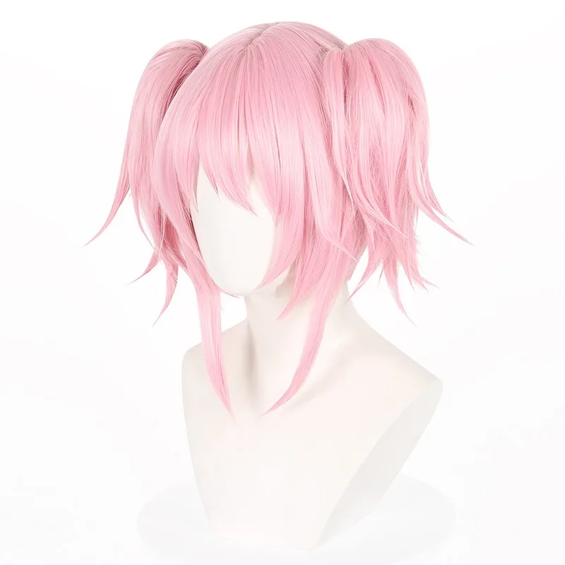 مادوكا شعر مستعار أنيمي Puella Magi Madoka Magica شعر مستعار تأثيري فتاة النساء الوردي الشعر Kanamee Madokaa اكسسوارات فستان حفلة الهالوين