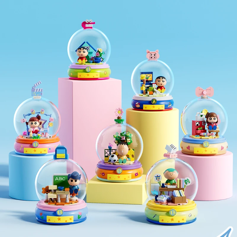 

Магнит на холодильник Crayon Shin Chan Fun Time, серия конструкторов-сюрпризов Chan Fun Time Box, игрушка для самостоятельной сборки, милая мультяшная фигурка