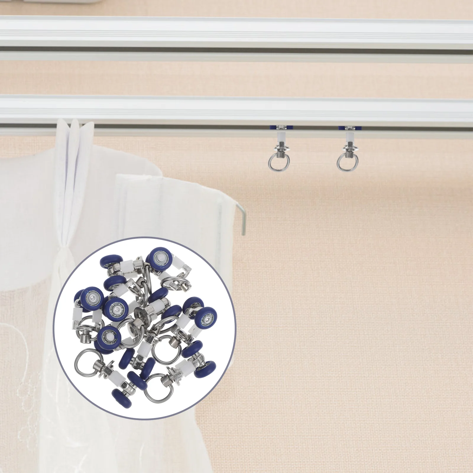 

10pcs Curtain Track Roller Carriers Quiet Wheel Sliders For Smooth Glide Replacement Hardware Suitable Window Shower Divider
