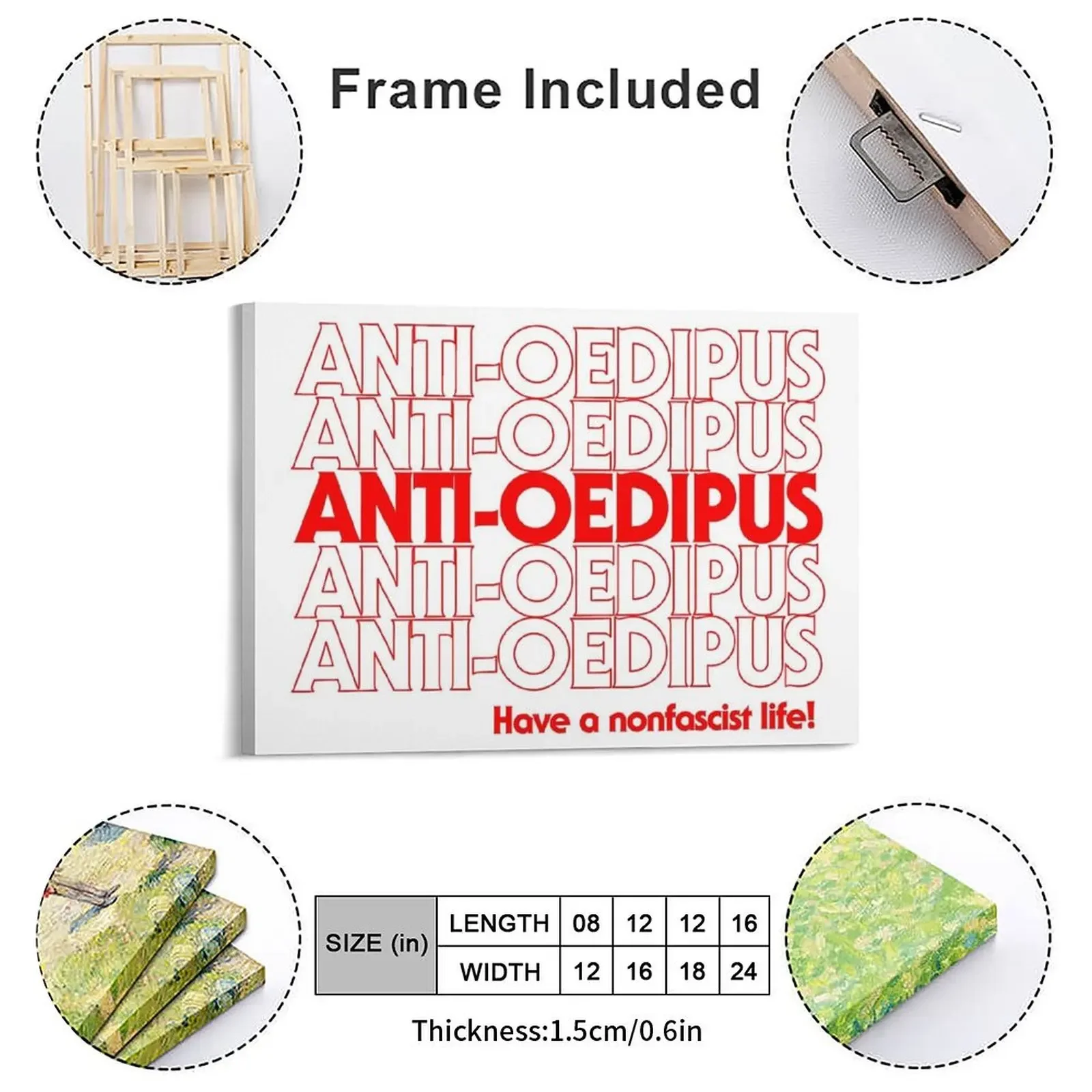 Thank You Anti-Oedipus Canvas Painting Poster s Garage Wall Decor Classic Printed Wall Plaque Framed Wall Paintings