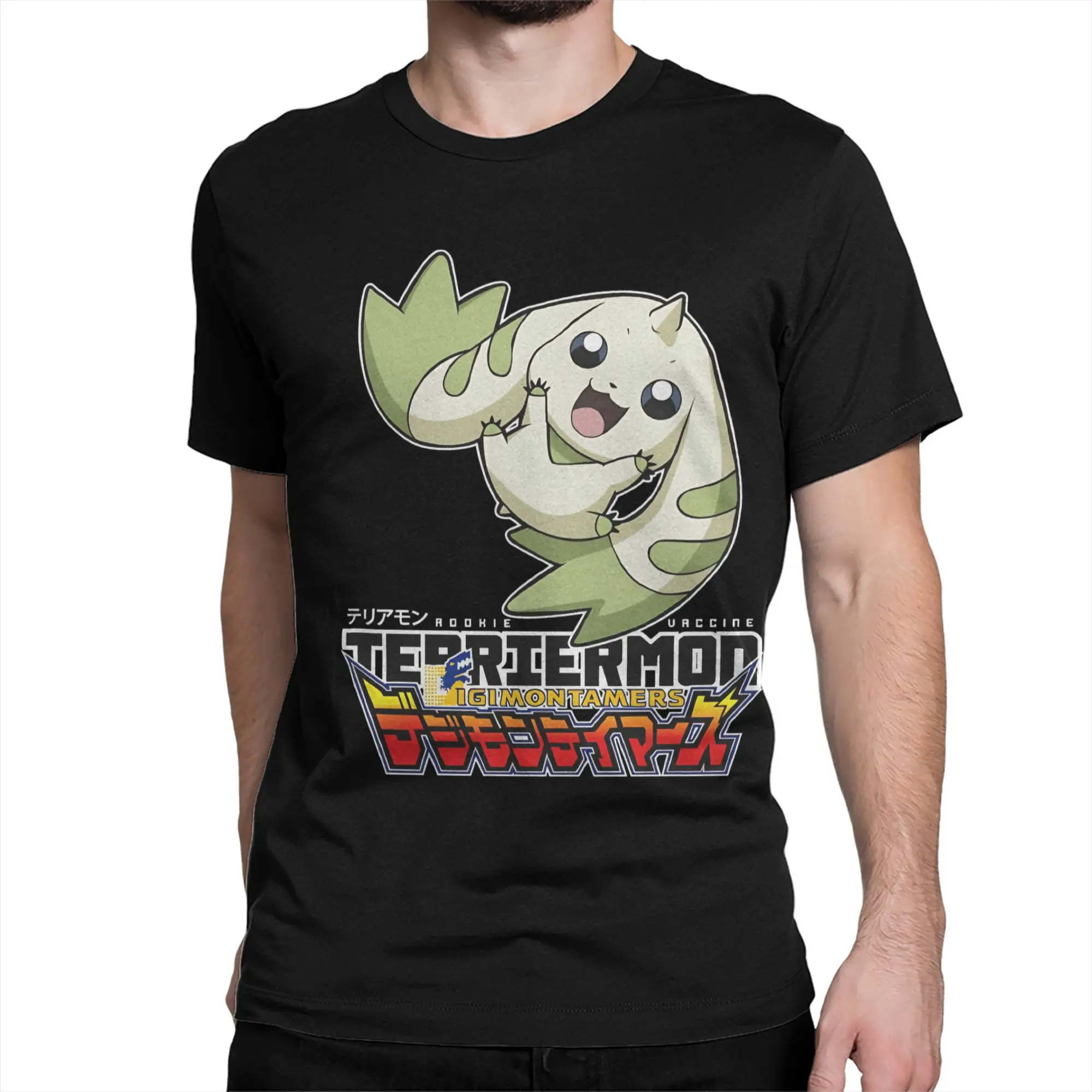 Męskie Damskie koszulki Digimon Tamers Terriermon 100% bawełna Odzież Super koszulki z krótkim rękawem i okrągłym dekoltem Duże rozmiary