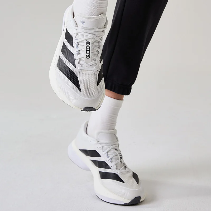 Popular Adidas Mens Racing Running Shoes JS4939 White Black Dot Grey