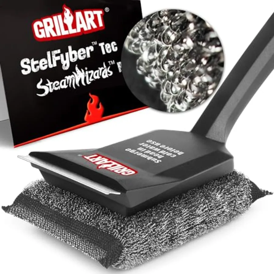 

Grill Brush Bristle Free, [Safe and Efficient] Cleaner for All Grates, Replaceable Pad BBQ Grill Brush for Outdoor Grill, Grill