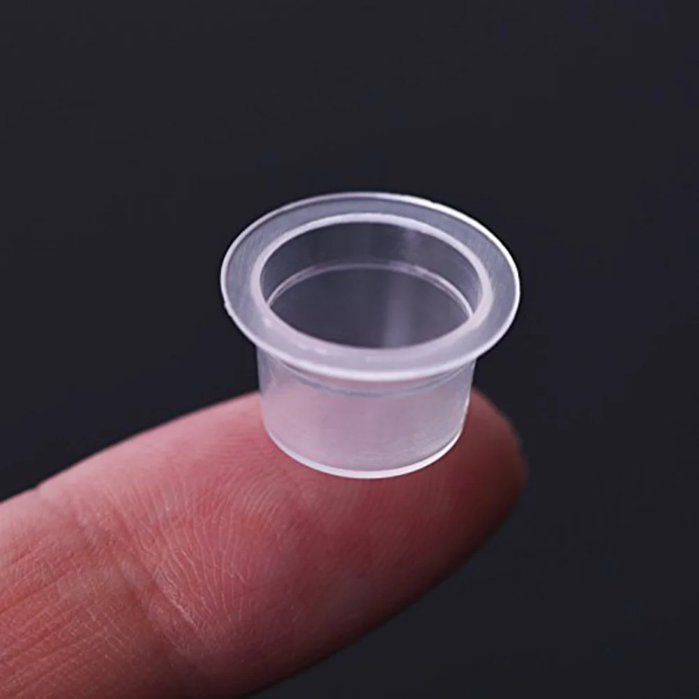 

1000pcs Ink Caps Disposable Ink Cups Permanent Eyelash Makeup Eyebrow Tattooing Pigment Container Kits Supplies 8mm Size S