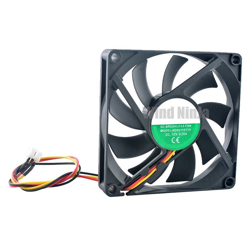 HD8015S12H 8cm 80mm fan 80x80x15mm DC12V 0.20A 3pin Cooling fan for video recorder power supply