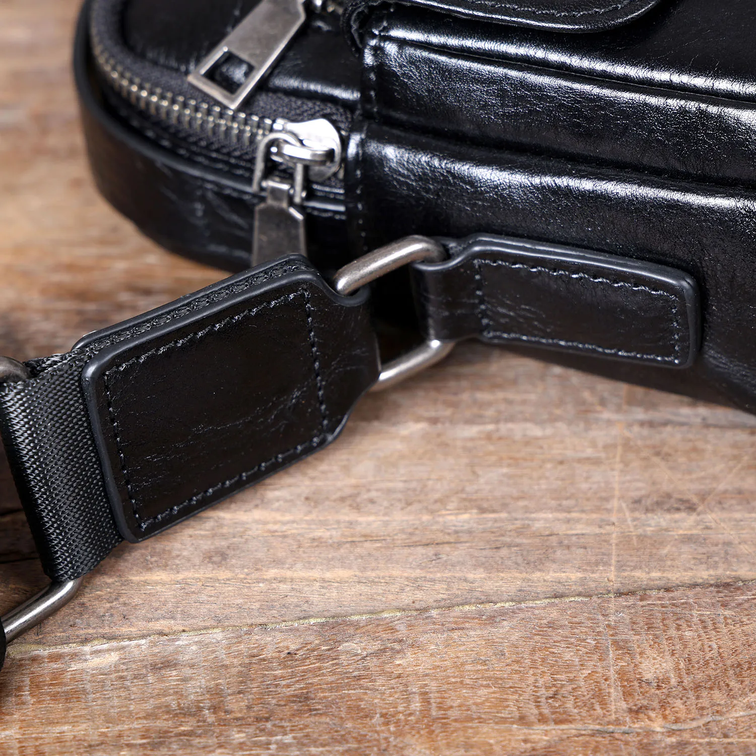 S.WORKER Echtleder Herren Umhängetasche Messenger Bag Crossbody-Taschen für Männer Rindsleder Oberleder Modischer Casual-Stil – Detail 14