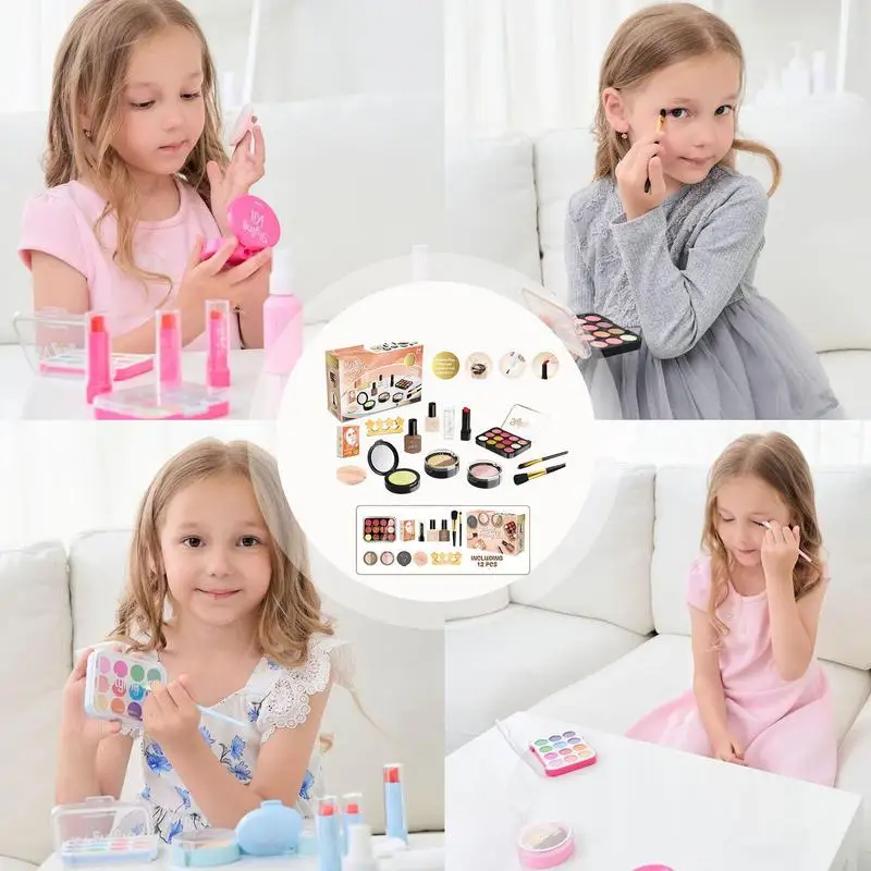 Fai finta di giocare Kit per il trucco gioco finto giocattolo per il trucco Set per il trucco Set cosmetico fantasioso finta bellezza Set per il trucco giocattoli