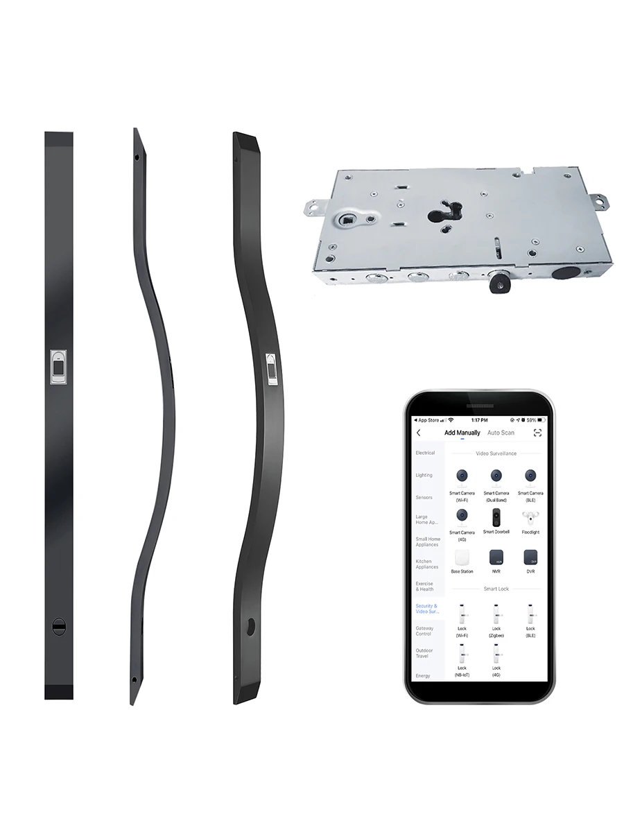 Cerradura electrónica segura Digital con huella dactilar, manija inteligente, cerrojo electrónico Tuya, cerradura de puerta inalámbrica inteligente