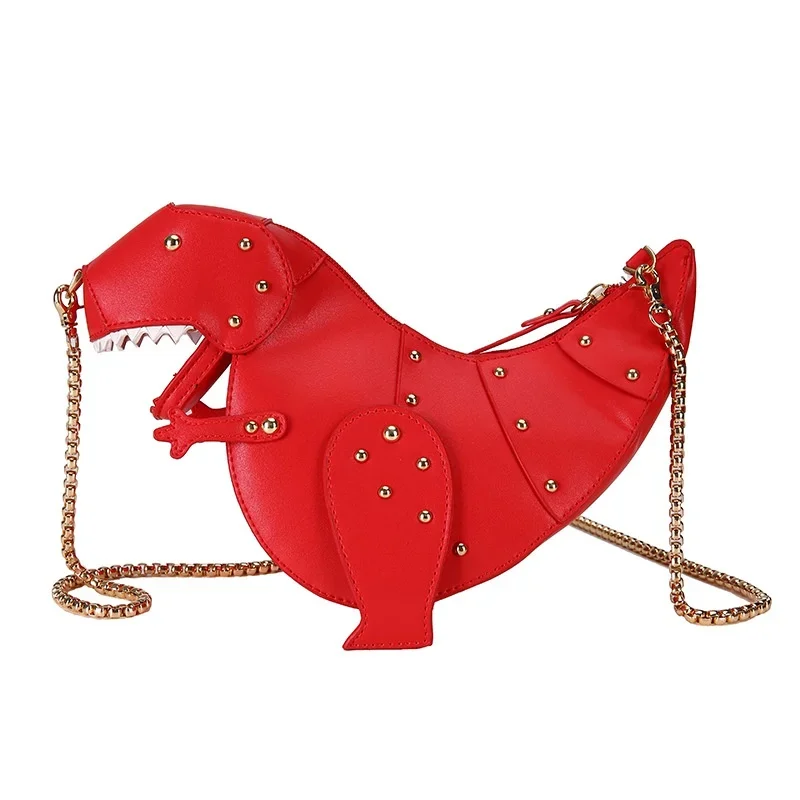 Dinosaur Design Rivets Cute Women's Crossbody Bag Purses and Handbags Small Shoulder Bag