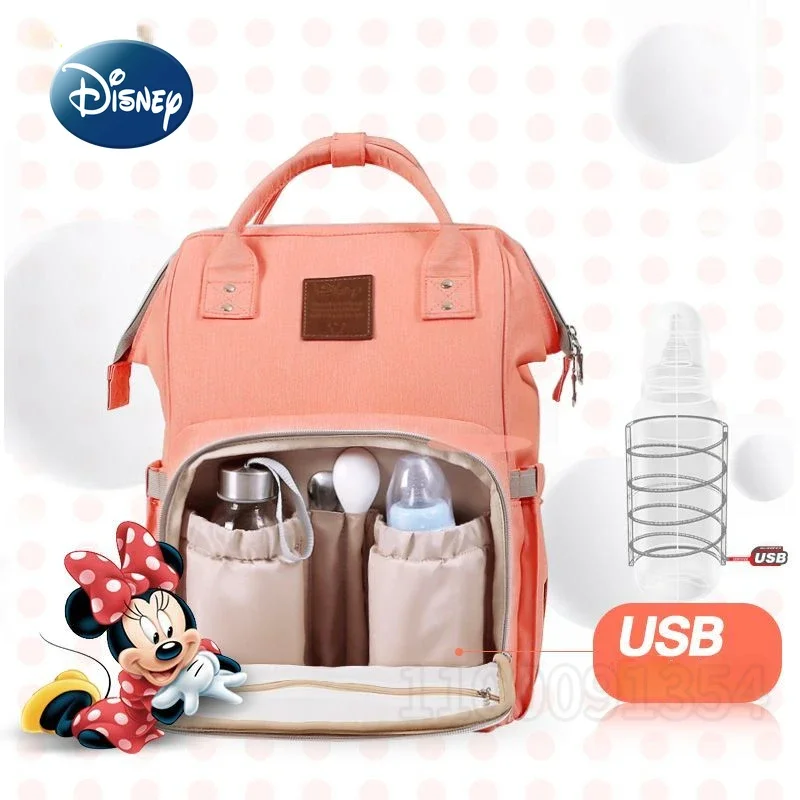 Disney-saco de fraldas desenhos animados, grande capacidade mochila, alta qualidade, luxo marca, saco de bebê, desenhos animados, moda, novo