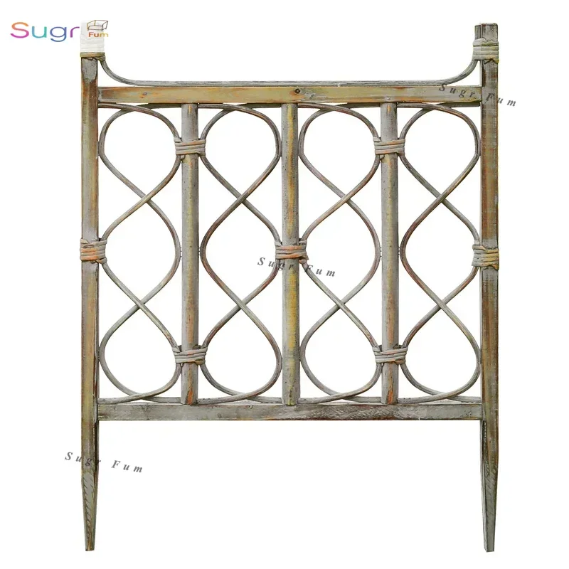 

American yard solid wood fence guardrail decoration garden courtyard fence climbing vine shelf kindergarten outdoor partition
