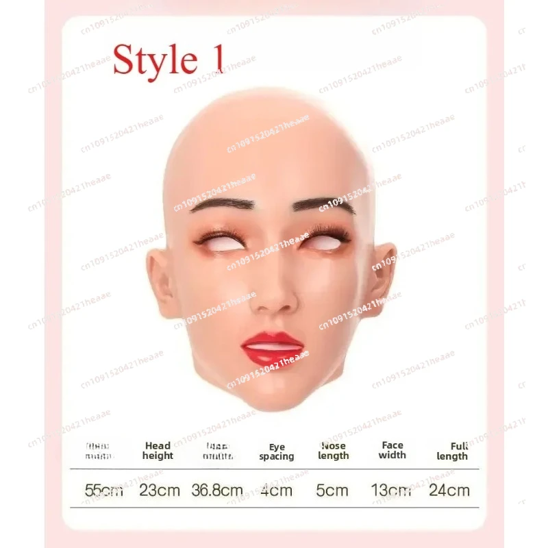 Suitable for MaleTo Female Headgear All-inclusive Cosplay Simulation，  Mask Adult Full Face Silicone Mannequin Mask ，