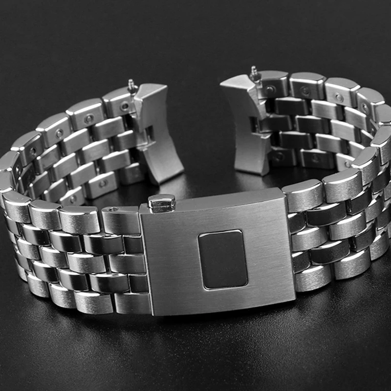 20mm 21mm Curved End 316L Solid Stainless Steel Strap For IWC Pilot Little Prince IW37771 377710 Mark 17 18 Bracelet Watch Chain