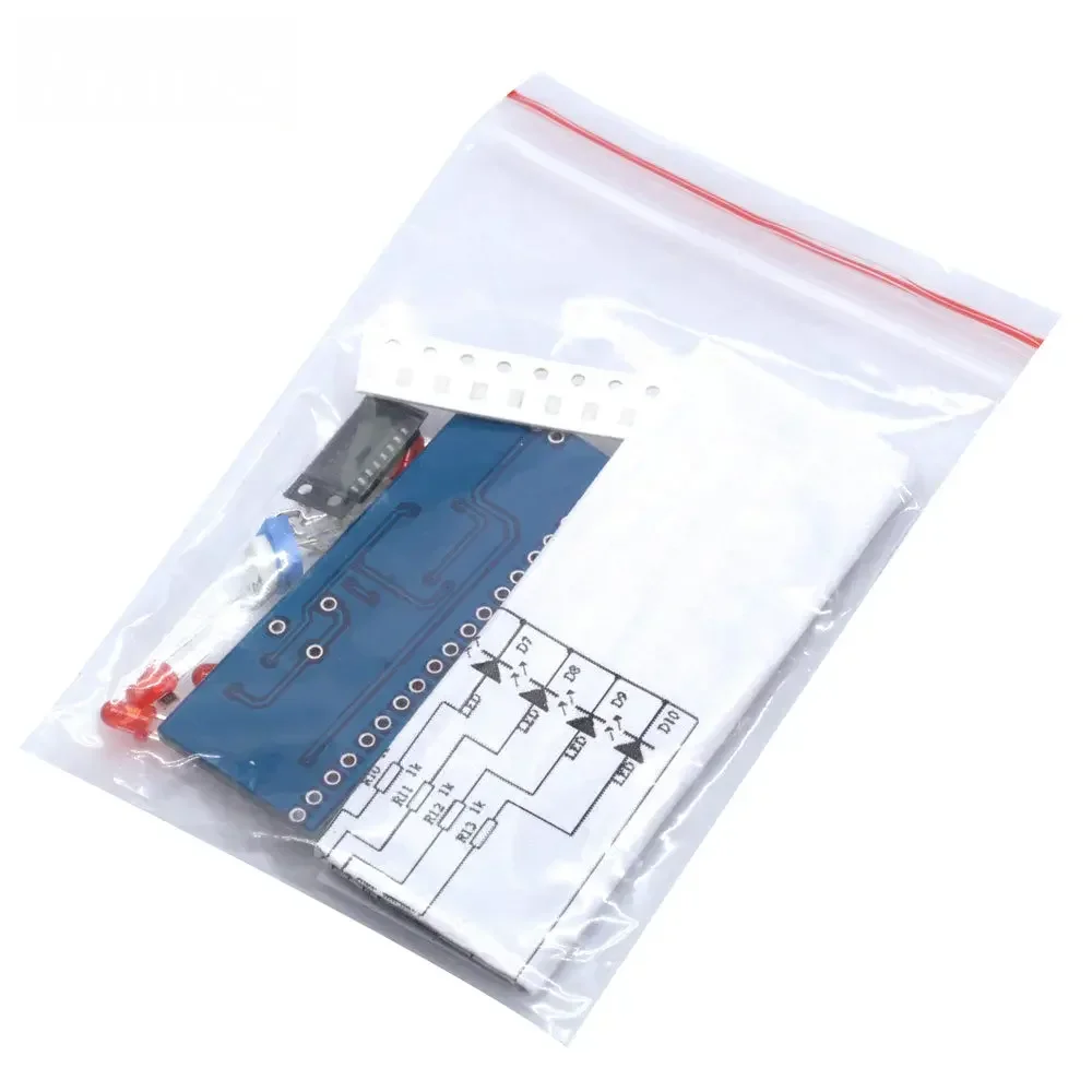 Programmable Running LED Flow Light DIY Kit Using NE555 Timer & CD4017 IC - Oscillator, Capacitor, and Clock Control Board