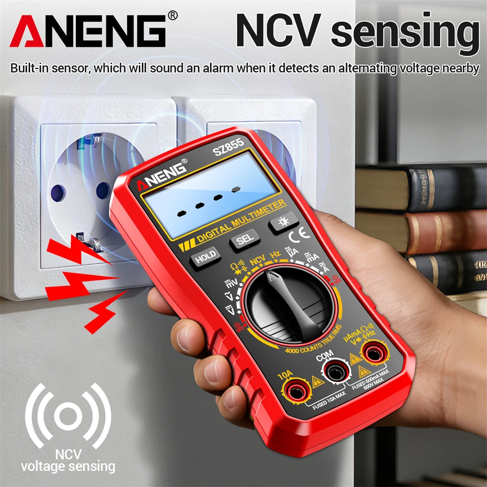 Digital Multimeter NCV Voltage Sensing Tester ANENG SZ855 Smart AC/DC Voltmeter Ammeter Professional Electrician Detection Tools
