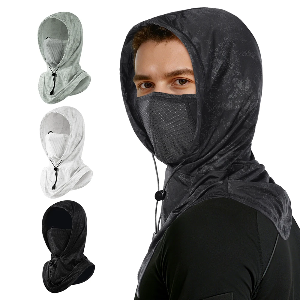 3 in 1 Breathable Balaclava Face Mask UV Protection Hoodie Cap Quick-dry Sport Neck Gaiter Scarf Outdoor Hiking Camping Fishing