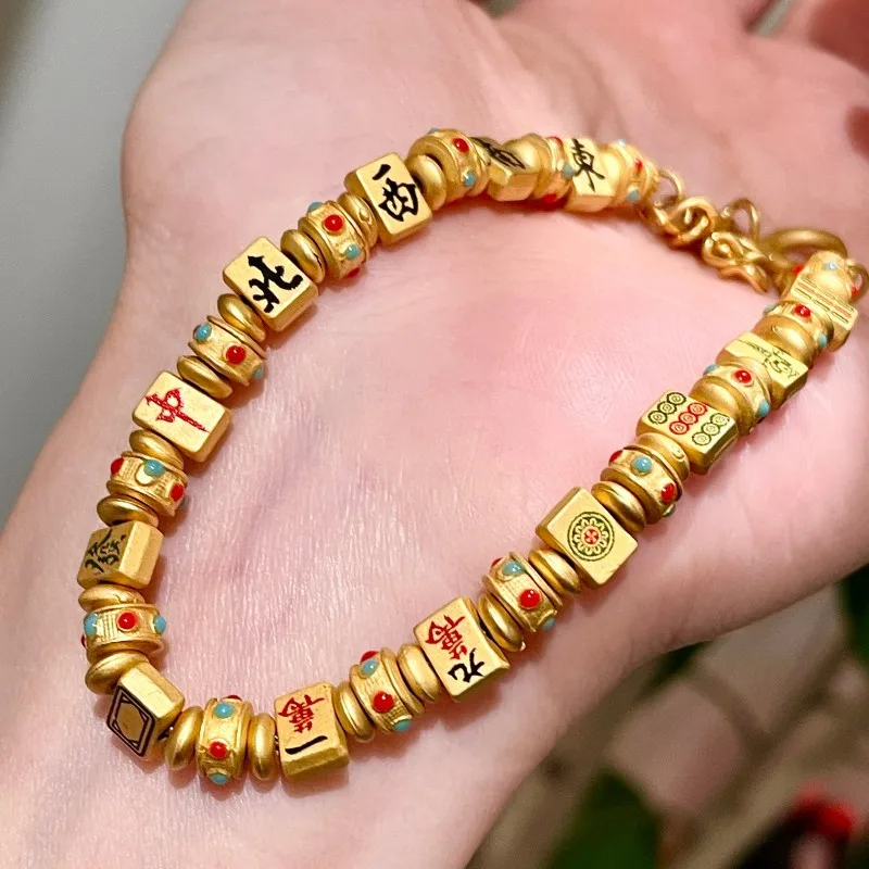 Golden Thirteen Orphans Mahjong Bracelet for Women