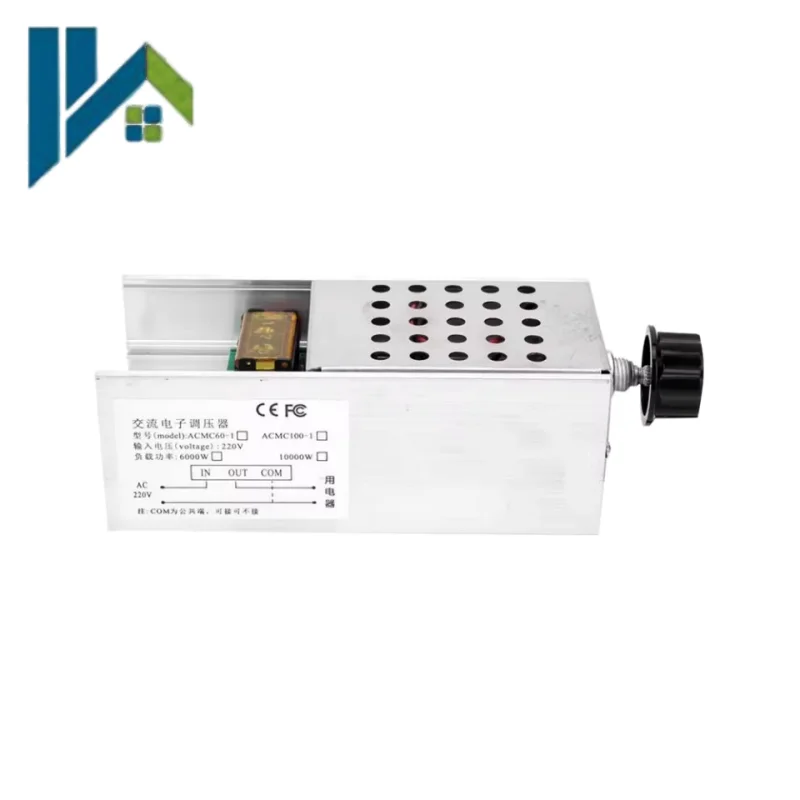 AC220V 6000W High Power SCR Thyristor Electronic Voltage Regulator With Housing Stepless Dimming Speed Temperature Controller fo