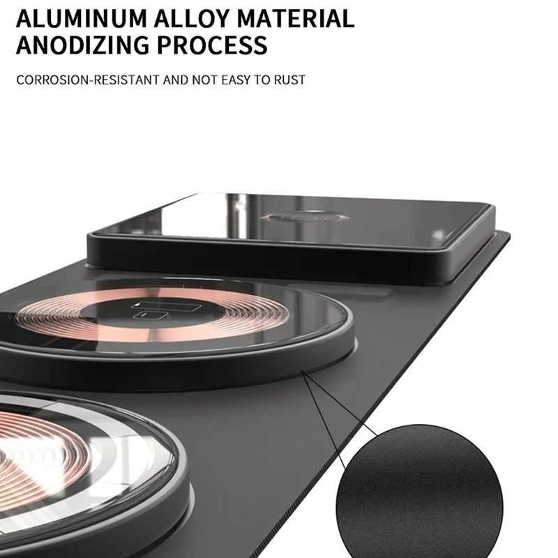 

3 in 1 15W Foldable Magnetic Wireless Charger for iPhone 14 13 12 ProMax Plus Phone Stand Fast Charging Pad for Airpods iWatch 7