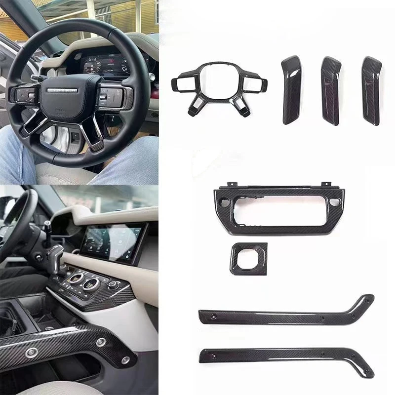 

Подходит для салона LR Defender Carbon 2020. Использование комплекта салона из настоящего углеродного волокна.