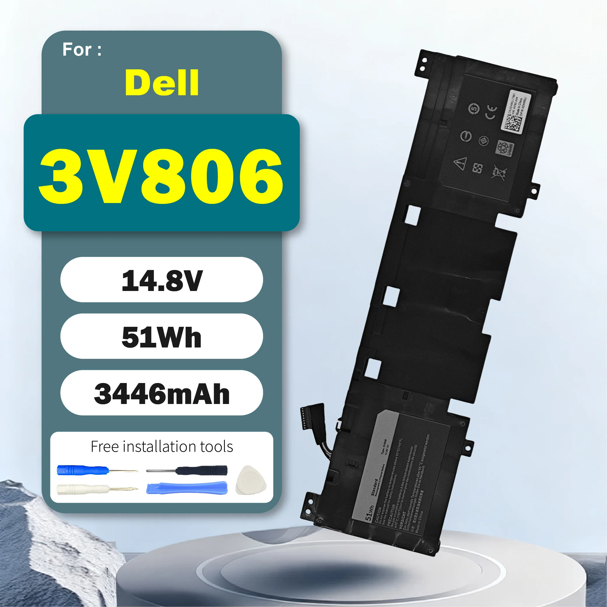 

3V806 Laptop Battery for Dell Alienware Echo 13 QHD R2 ALW13ED-1508 1608 1708 1808 2608 3608 2VMGK 257V0