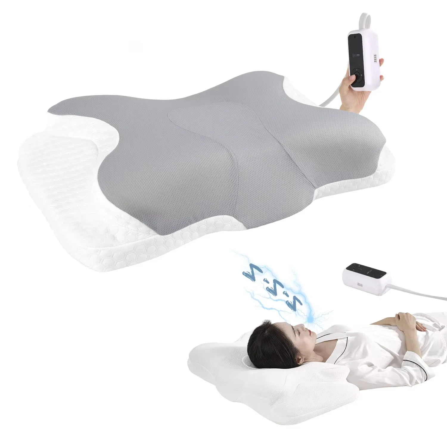 2024 New Electric Function Pillow  Anti Snoring Pillow Adjustable Height Memory Foam Bed Pillow for Sleeping Comfortable