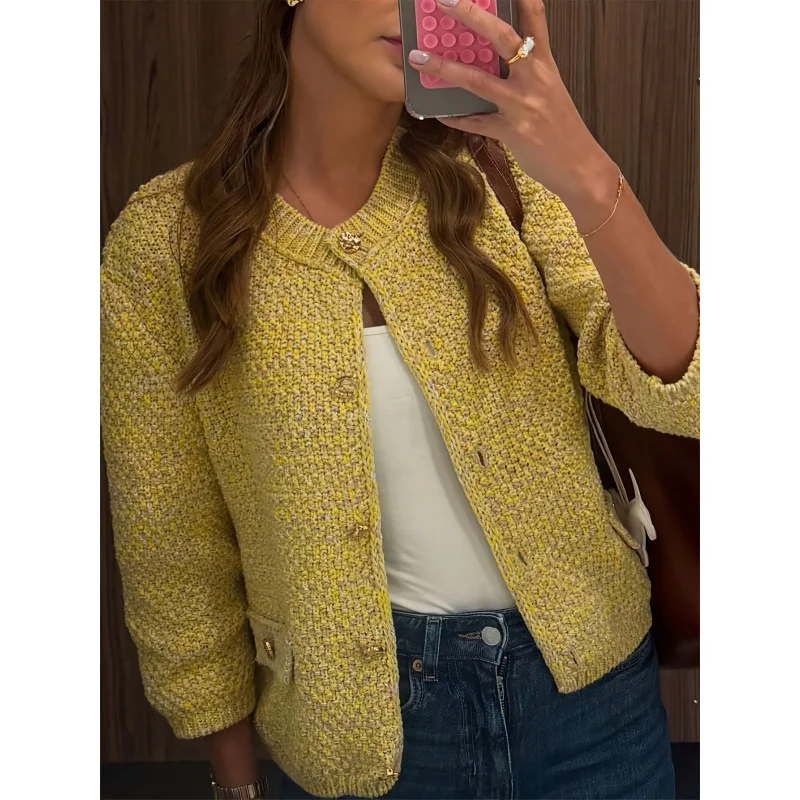 

Autumn and Winter New Sweater Versatile Coat Casual Sweet Simple Long Sleeve Knitted Top