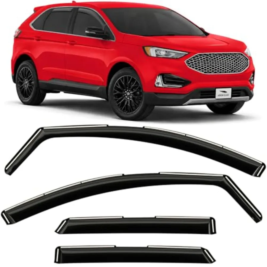 in-Channel Extra Durable Rain Guards for automotive use, aluminum alloy, black, seamless fit and corrosion-resistant
