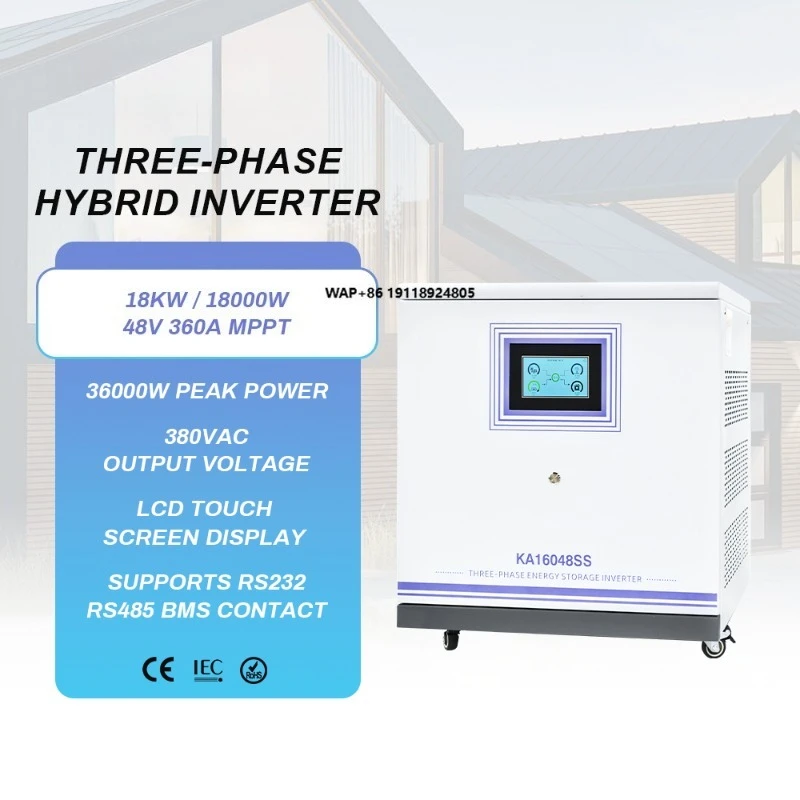 

Гибридный солнечный инвертор 18 кВт, 30 кВт, трехфазный с Wi-Fi, 3 или 6, 360 А, 450 А, двойной пиковый инвертор для домашней промышленности