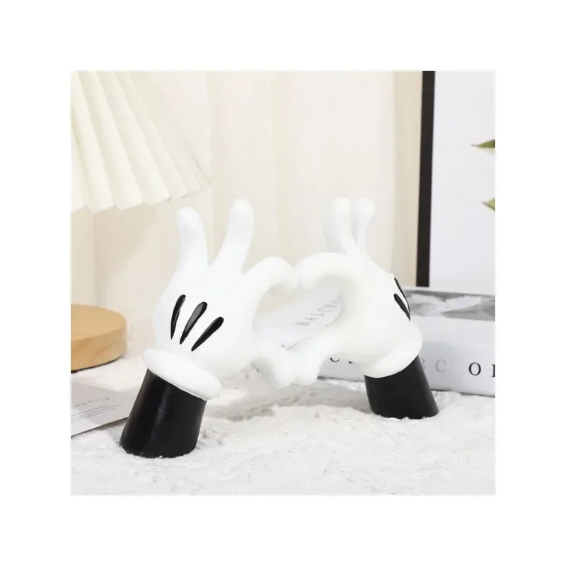 Cartoon Mickey Mouse Hand with Love Heart Table Decoration Disney Home Decor Decorations Collection Ornaments Figure Toys Gifts