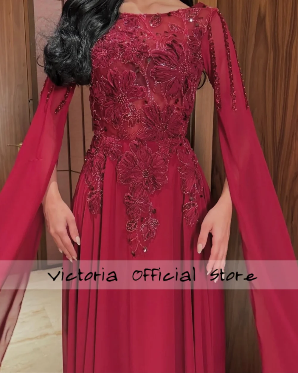 Bordeaux Kralen Cape Satijn Arabische Avondjurken Plooi Corset Formele Gelegenheid Jurken robes de soirée Aangepast