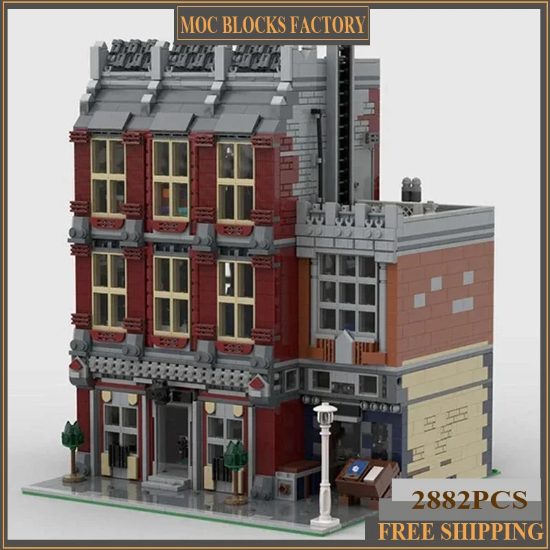

City Street View Model Moc Building Bricks Town Cat Cafe Technology Modular Blocks Gifts Christmas Toys DIY Sets Assembly