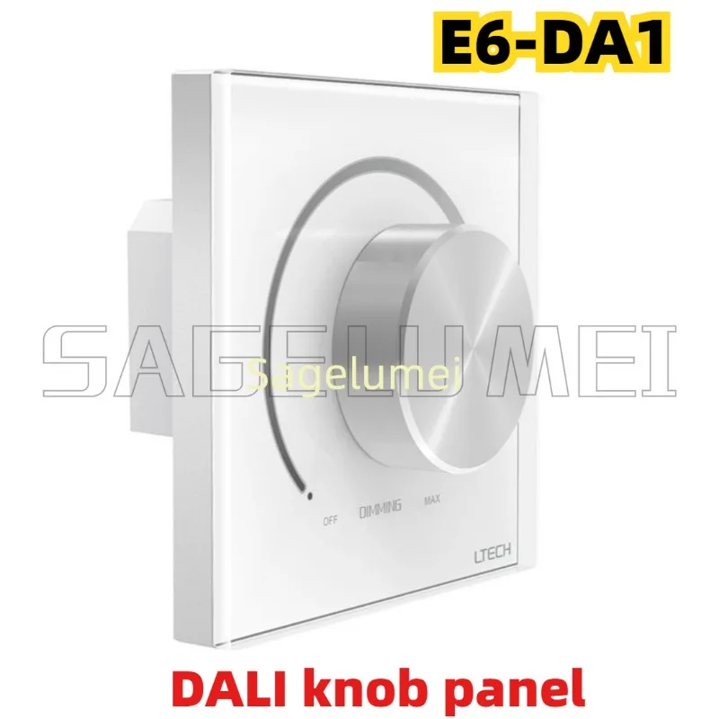 LTECH DALI knob panel E6-DA1 Dali Address Led Dimmer On/Off Switch Knob Rotary Wall Panel Dali Bus Power Supply Rotary control