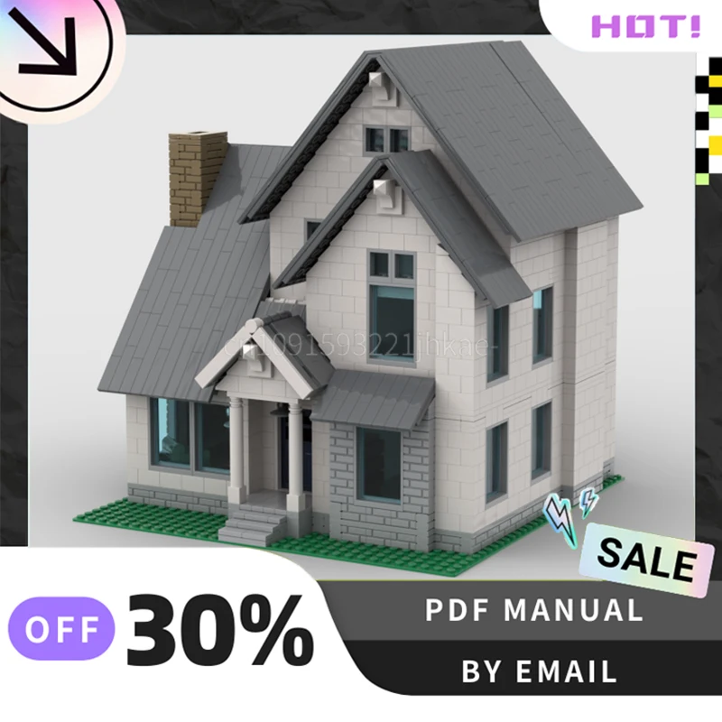 

[2771 шт.] индивидуальный набор креативных строительных блоков MOC для пригородного дома STEM, развивающие игрушки, комплект строительной модели, подарки на день рождения