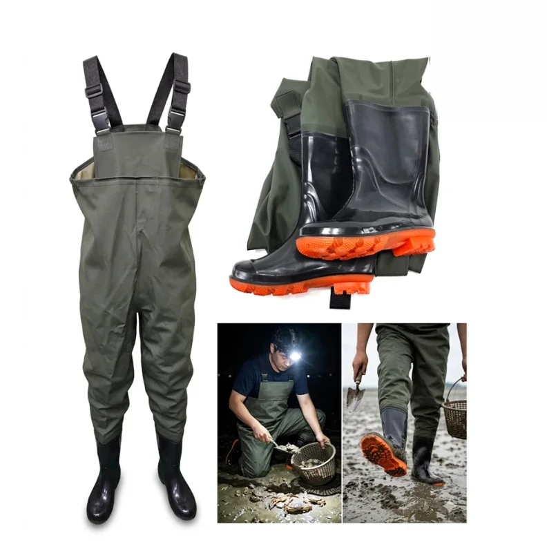 Waist wader chest waders anti-seepage waterproof wading pants suspender work full-body wading pants