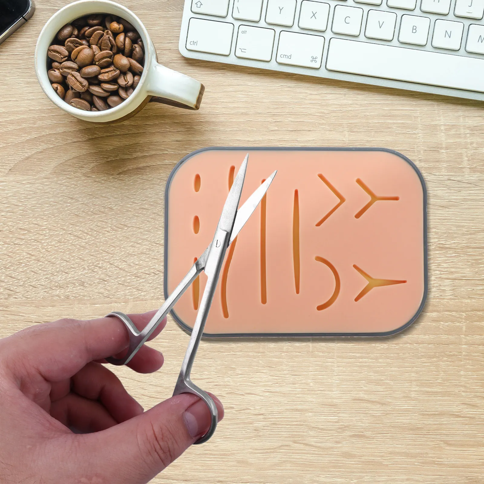 

Высококачественный силиконовый тренажер для наложения швов, имитирующий текстуру человеческой кожи, инструмент для обучения наложению швов для врачей, медсестер и студентов