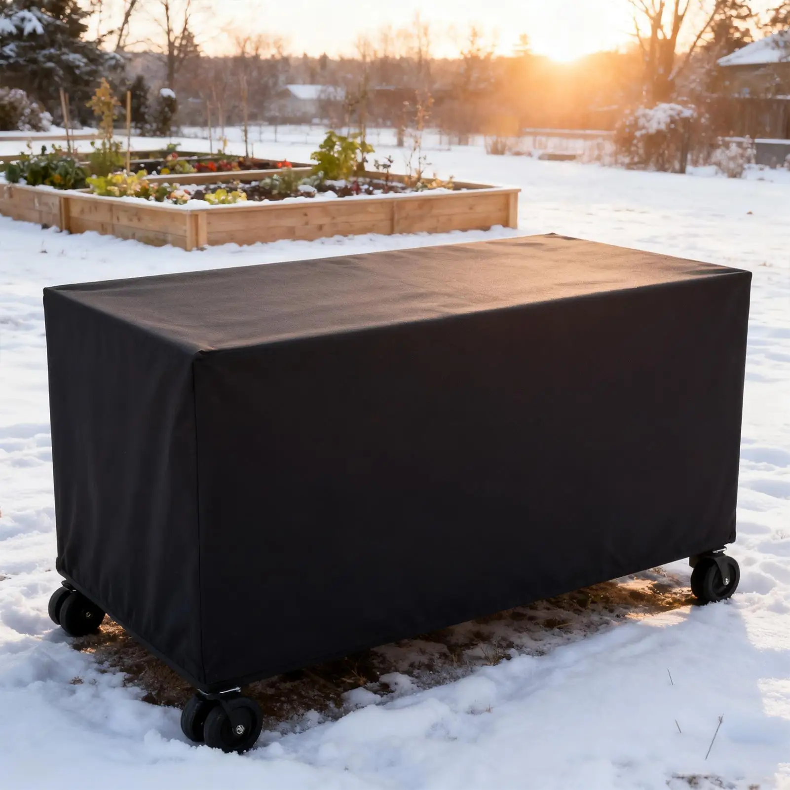Raised Bed Cover For Plants Waterproof With Drawstring Outdoor Plant Box Cover For Tomato Flowers Strawberry Blueberry