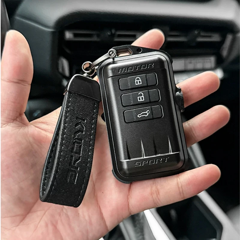 For Toyota Prado LC300 Avalon Metal Key Shell Cover Aluminum Alloy Case Screw Fixing
