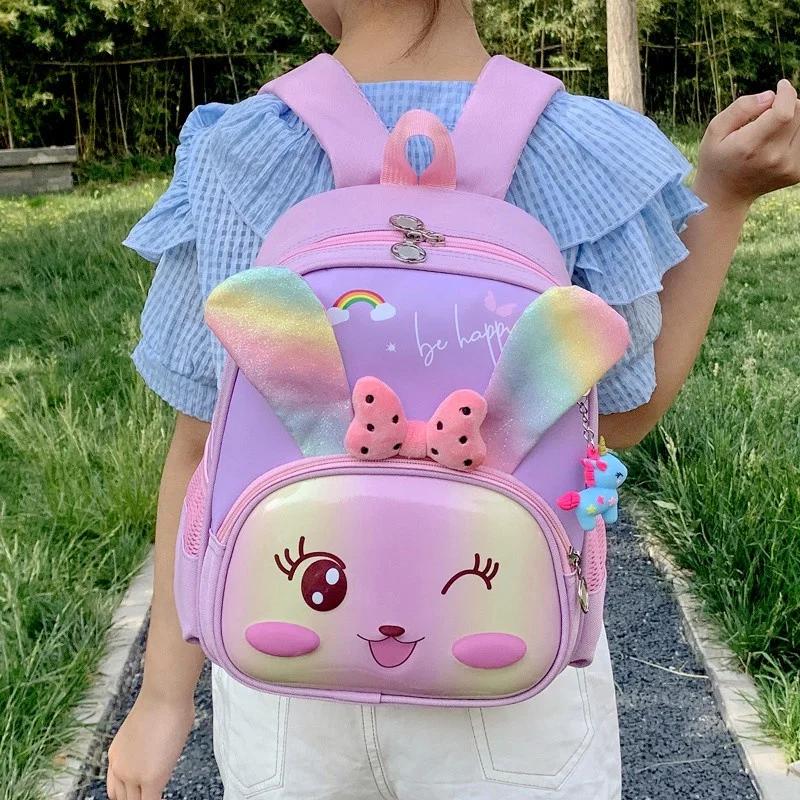 

Children's Backpack 2023 Cute Cartoon Little Rabbit Kindergarten Schoolbags PVC Small Eggshell Bags for Boys and Girls Aged 2-7